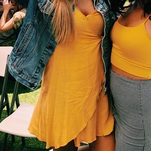 Lulus yellow wrap dress
